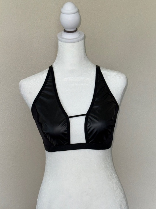Other - Black Strappy Faux Leather & Sheer Bra — Women Intimates, XL